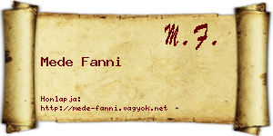 Mede Fanni névjegykártya