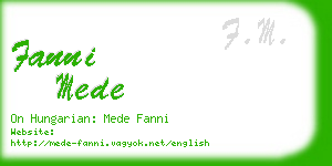 fanni mede business card